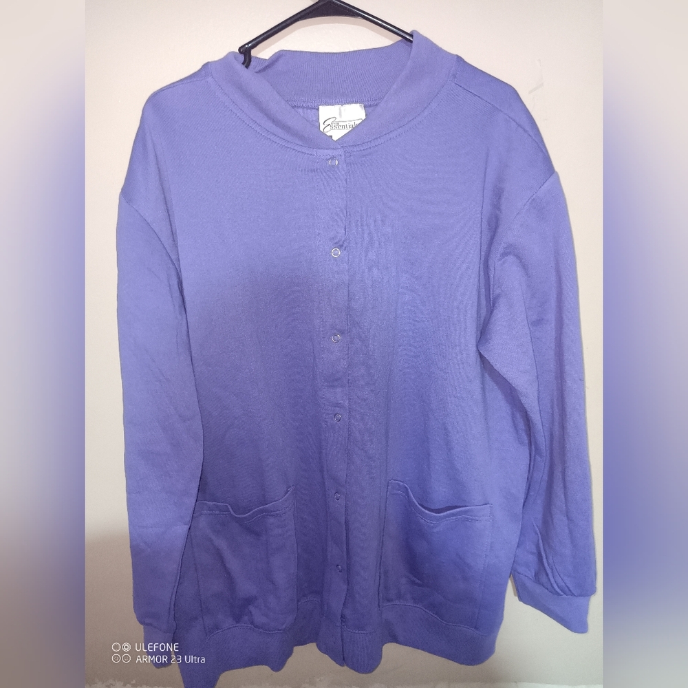 Purple Button-Up Cardigan
